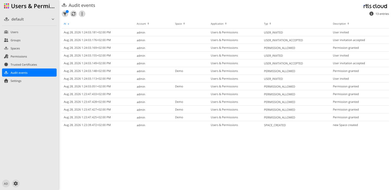 Audit events